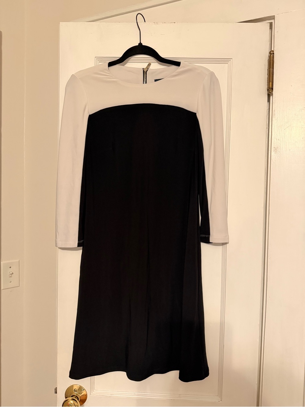 Tommy Hilfiger Black and White Long Sleeve Shift Dress